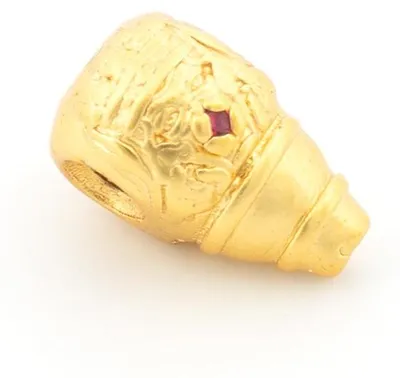 Produktbild von Vintageparts Guruperle Messing goldfarben 11 mm T-Bohrung Zirkonia