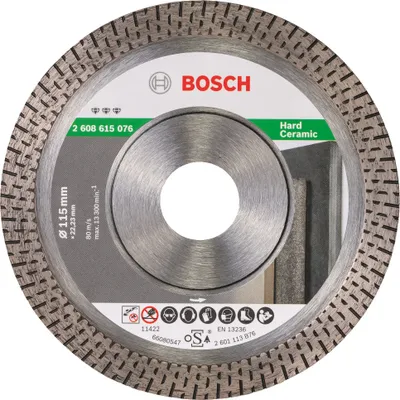 Produktbild von Bosch 2 608 615 076 Kreissägeblatt 11,5 cm 1 St. - Kreissägeblätter (Hartkeramik, 11,5 cm, 2,22 cm, 13300 U/min, 1,4 mm, Bosch)
