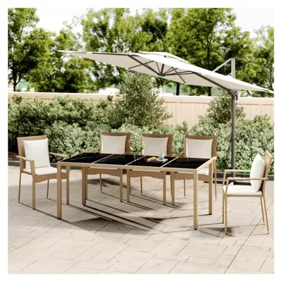 Produktbild von Gartentisch Quadratischer Tisch Beige Polyrattan