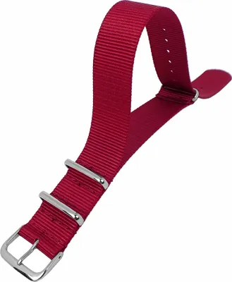 Produktbild von Outdoorband XL Uhrenarmband Nylon | Minott Durchzugsband rot, Stegbreite:24mm