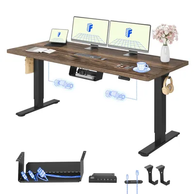 Produktbild von FLEXISPOT E1 Pro Elektrisch Höhenverstellbarer Schreibtisch 180x80cm 25MM EINTEILIGE TISCHPLATTE Doppelmotor 120KG Tragkraft, 4 Speicherplätze(Braun)