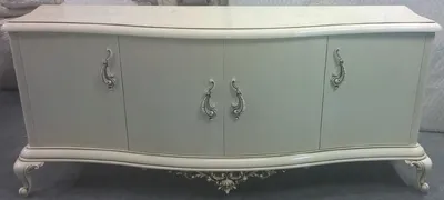 Zdjęcie produktu dla Casa Padrino barokowy kredens z litego drewna wysoki połysk biały z patyną - Ręcznie wykonana szafka z litego drewna z 4 drzwiami - Luksusowe meble w stylu barokowym - Meble do salonu w stylu barokowym - Meble w stylu barokowym