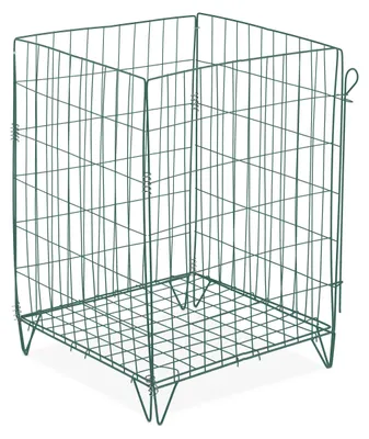 Produktbild von Relaxdays Komposter Metall, Bodengitter und Füße, HxBxT: 68 x 46 x 46 cm, für Gartenabfall, Kompostgitter, Stahl, grün