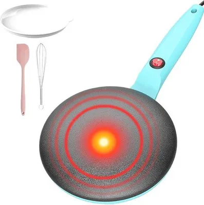 Obrázek produktu pro Elektrické crêpesovače s nepřilnavým povrchem, 19 cm, crêpesovače na rychlou přípravu, grilovací desky