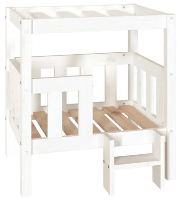 Obrázok produktu pre vidaXL Pelech pre psov biely 65,5x50,5x70 cm z masívneho borovicového dreva