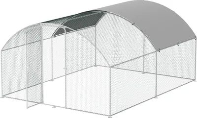 Produktbild von TolleTour 3x4x2m Hühnerstall Kuppeldach Tiergehege Freilaufgehege Tierlaufstall mit PE-Schattendach, Verzinkter Stahlrahmen, Außenzaun Verwendet für Hühner, Geflügelställe, Kleintiere