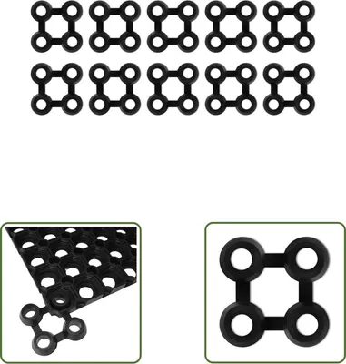 Produktbild von The Living Store Verbinder für Ringgummimatten 10 Stk. Gummi Schwarz