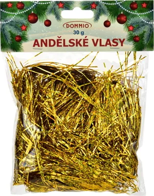 Produktbild von Engelshaar Gold 30g mit Laser-Effekt für Weihnachtsdekoration und Christbaumschmuck