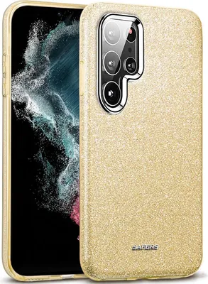 Image de Handy Case pour Samsung Galaxy S22 Ultra Cover Glitter Cover TPU, Gold