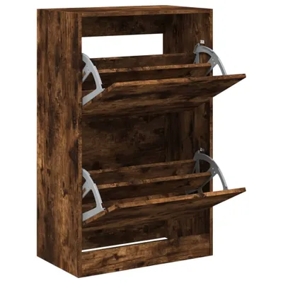 Image de vidaXL Armoire à chaussures chêne fumé 60x34x96,5 cm Bois composite