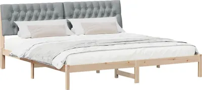 Produktbild von Bettgestell mit gepolstertem Kopfteil Braun 200 x 200 cm