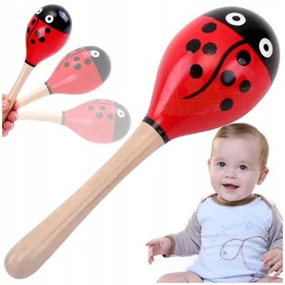 Produktbild von Holz-Maracas Rassel für Kinder Musikalisches Spielzeug