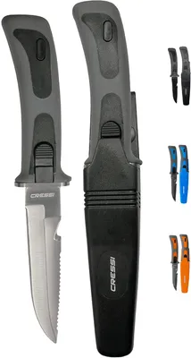 Produktbild von Cressi Tauchermesser Vigo schwarz-grau, RC555000 (Hochwertigen 420 Stahl)