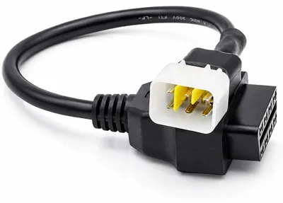 Produktbild von J48CS Bolwins 6-Pin zu OBD2 16-Pin Adapter Diagnosekabel für Motorräder – Fehlererkennung für KSR, Brixton, Benelli, Kawasaki & Delphi ECU