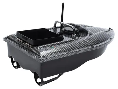 Immagine prodotto di Imbarcazione da esca telecomandata – Portata di 500 metri – Dimensioni: 49 × 27 × 16 cm – Adatta per fiumi e laghi – Colore: nero
