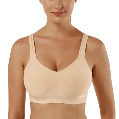 Obrázek produktu pro Bezešvá tvarovací podprsenka Daily Comfort, pohodlná nylonová podprsenka, pohodlná podprsenka s kosticí - UPFORMA Beige 2XL