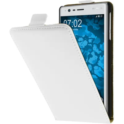 Produktbild von PhoneNatic Kunst-Lederhülle für Nokia 3 Flip-Case weiß Tasche 3 Hülle + 2 Schutzfolien