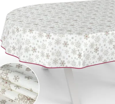 Produktbild von Tischdecke Schneeflocken Oval 280x140 B