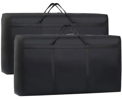 Produktbild von 2 große Aufbewahrungstaschen (je 90 l), Oxford-Umzugskartons mit Reißverschlüssen und Tragegriffen, wasserabweisender, faltbarer Kleiderorganizer für Bettwäsche, Kleidung, Kissen, Decken und Saisonartikel