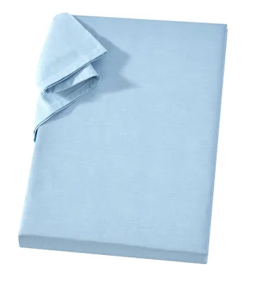 Produktbild von Linon Betttuch aus 100% Baumwolle ohne Gummizug Hellblau 150 x 250 cm