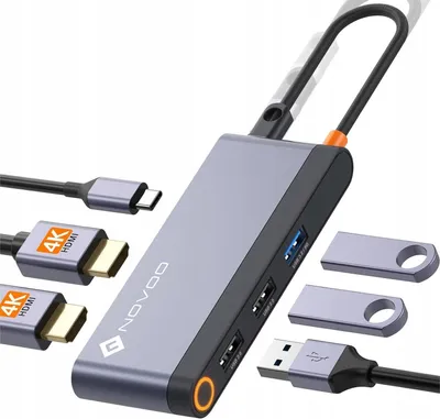 Produktbild von NOVOO 6in1 USB C Docking Station HDMI 4K Dual Port Adapter