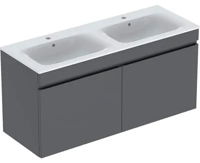 Immagine prodotto di Geberit Renova Plan ensemble double lavabo double avec meuble sous lavabo, 2 tiroirs, 130x62,2x48cm, 501.918.JK.1, 501.918.JK.1