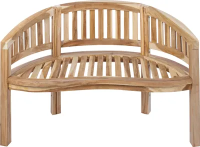 Produktbild von Gartenbank Bananenbank Teak 120 cm 2 Sitzer BANANA