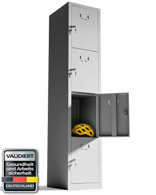 Image de Armoires TwinThink à 4 portes, casiers métalliques, avec serrure, casier, armoire métallique pour vestiaires (gris)
