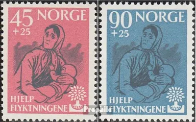 Produktbild von Briefmarken Norwegen 1960 Mi 442-443 (kompl.Ausg.) postfrisch Weltflüchtlingsjahr 1959/60