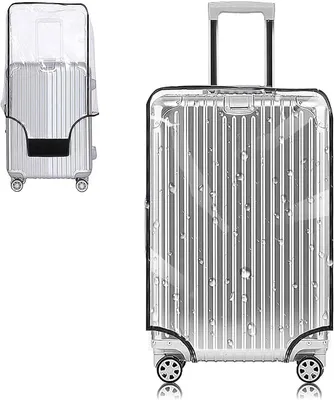 Image de Couverture transparente en PVC pour valise, 26 pouces, protection, housse de protection pour valise à roulettes, transparente, housse de valise, valise de voyage, housse de protection, imperméable