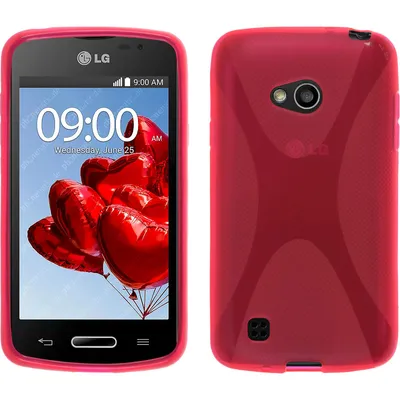 Produktbild von PhoneNatic Case kompatibel mit LG L50 - pink Silikon Hülle X-Style + 2 Schutzfolien