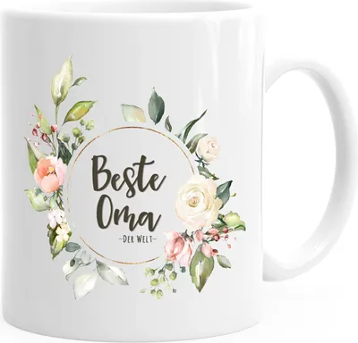 Produktbild von Kaffee-Tasse Beste Oma der Welt Geschenk-Tasse MoonWorks® weiß unisize