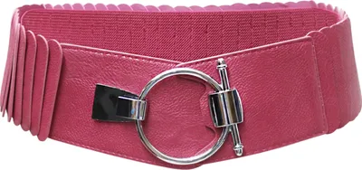 Produktbild von Glamexx24 Damen Taillengürtel Elastischer gürtel 8 cm breiter Hüftgürtel silberner Ring-Farbe: Pink fuchsia -Größe: 83cm ( Taillenweite 75-100cm )