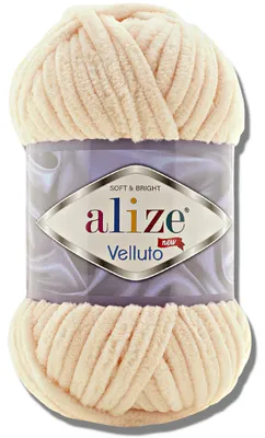 Zdjęcie produktu dla Alize 1x 100 g gruba wełna Velluto, jednolita, szenilowa, szydełkowanie, dzierganie (Honey | 310)