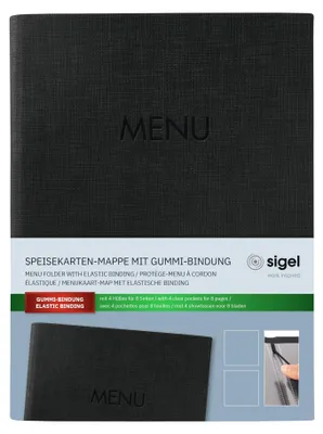 Produktbild von SIGEL Speisekartenmappe A5 mit Gummibindung Schwarz