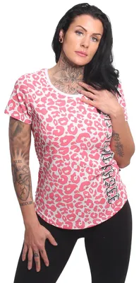 Produktbild von Yakuza Damen PNX Curved Crew Neck T-Shirt, Weiß//Pnk, S