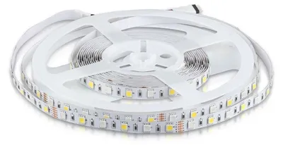 Immagine prodotto di V-TAC VT-5050 Striscia led 12V SMD5050 8w/mt strip 5Mt RGB+W 4000K 60led/m - SKU 212552