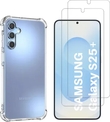 Image de Housse antichoc pour Samsung Galaxy S25 PLUS et 2 films de protection d'écran en verre trempé Phonillico®