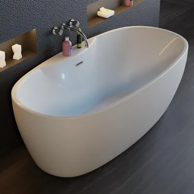 Produktbild von TroniTechnik® Freistehende Badewanne ANAFI Maße ca. 170 x 80 x 58cm Wanne - Füllmenge 195 Liter, aus Acryl mit Siphon