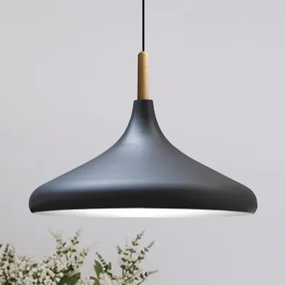 Produktbild von Hängelampe Champion Schwarz Gold Metall Ø35cm, Pendelleuchte Schwarz Gold, Lampenschirm Hängelampe Esstisch Wohnzimmer Hängelampe