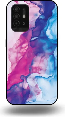 Produktbild von Smartphonica Telefon Fall geeignet für OPPO A94 5G mit rosa blau Marmor Print - TPU Backcover Fall Rose blau Marmor Design