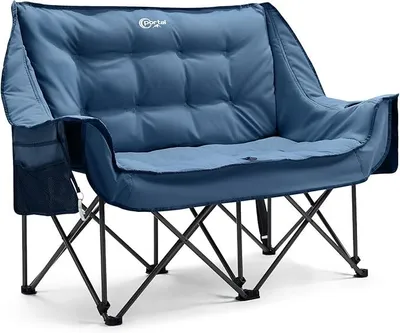 Imagen del producto de Silla de camping plegable, sofá para 2 personas, con capacidad de carga de 272 kg