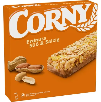 Produktbild von Corny Classic Süß & Salzig Erdnuss Müsliriegel, 6x25g