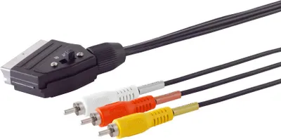 Produktbild von Scart-Stecker mit Schalter/ 3 Cinchst. (Y/R/W) 2m