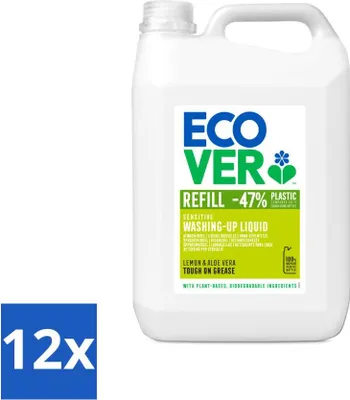 Produktbild von Ecover - Geschirrspülmittel - Zitrone & Aloe Vera - 5 Liter - Vorteilspack - 12 Stücke