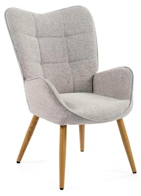 Produktbild von Relaxsessel Lehnstühle Polstersessel Einzelsofa mit Holzbeinen Ohrensessel für Wohnzimmer, Stoff, Beige