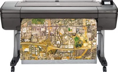 Produktbild von HP DesignJet Z6dr PostScript - 1118 mm (44") Großformatdrucker - Farbe - Tintenstrahl - Rolle (111,8 cm) - 2400 x 1200 dpi - bis zu 1.1 Min./Seite (einfarbig)/ bis zu 1.1 Min./Seite (Farbe) - Gigabit LAN, USB-Host - Cutter