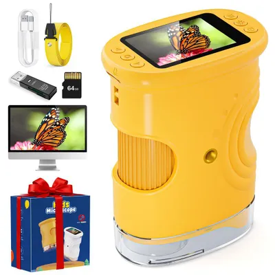 Produktbild von Tekoo Kindermikroskop Handmikroskop für Kinder, 1000x, 2 Zoll Display & 64 GB SD-Karte
