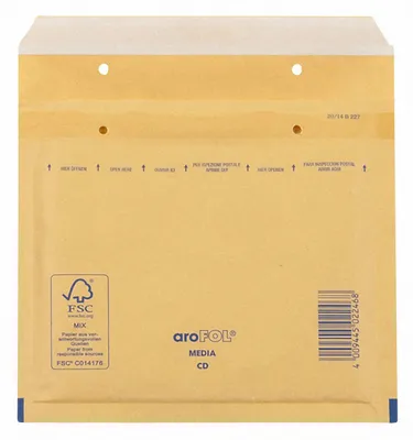 Produktbild von 100x AROFOL CLASSIC Luftpolstertaschen CD 180x165mm für CD/DVD braun