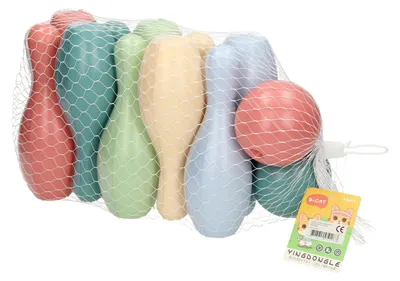 Immagine prodotto di Gioco dei birilli in plastica color pastello per bambini, set da 12 pezzi, gioco da bowling
